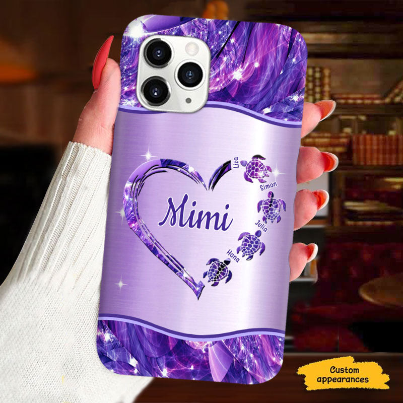 Turtle Heart Mom Grandma Nana Mimi Gigi Auntie Personalized phone case SC2212419 - Drive mockup HP11JUL23HL01