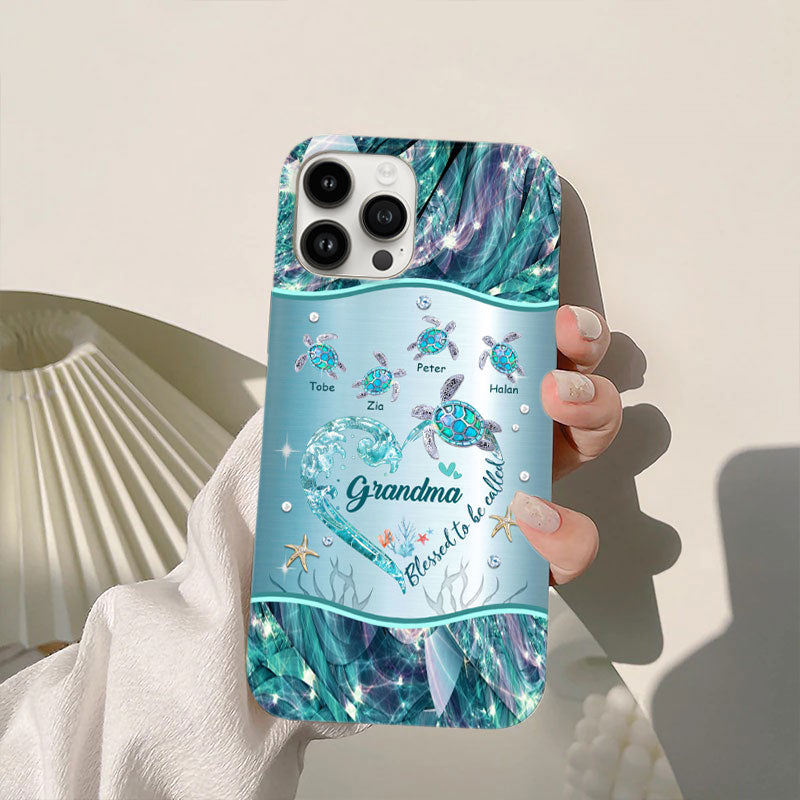 Turtle Heart Blessed To Be Called Grandma Personalized Phone Case - Drive mockup HP11MAR24HL02
