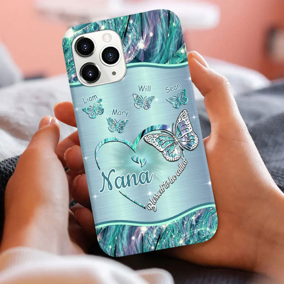 Butterflies Blessed to be called Nana Mimi Gigi Grandma Personalized Phone case