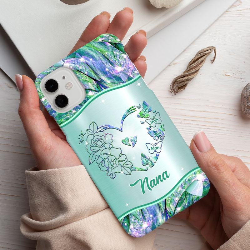 Pink Floral Heart Grandma Personalized Phone Case - Drive mockup HP29MAR24HL01