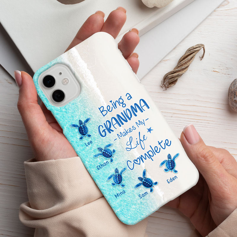 Beach Turtles Being A Grandma Makes My Life Complete Personalized Phone Case - Drive mockup HP28MAR24HL01