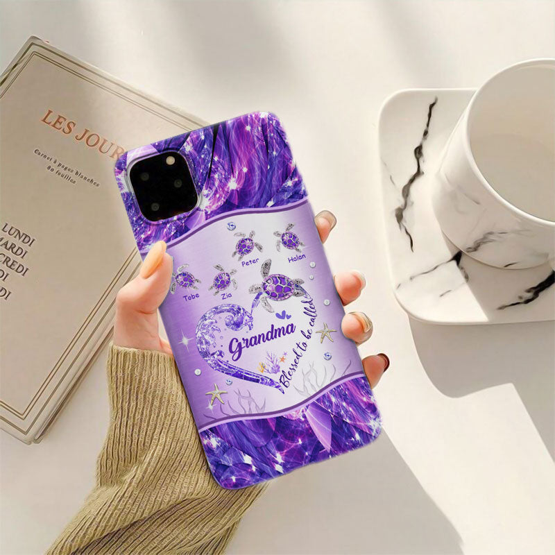 Turtle Heart Blessed To Be Called Grandma Personalized Phone Case - Drive mockup HP11MAR24HL02