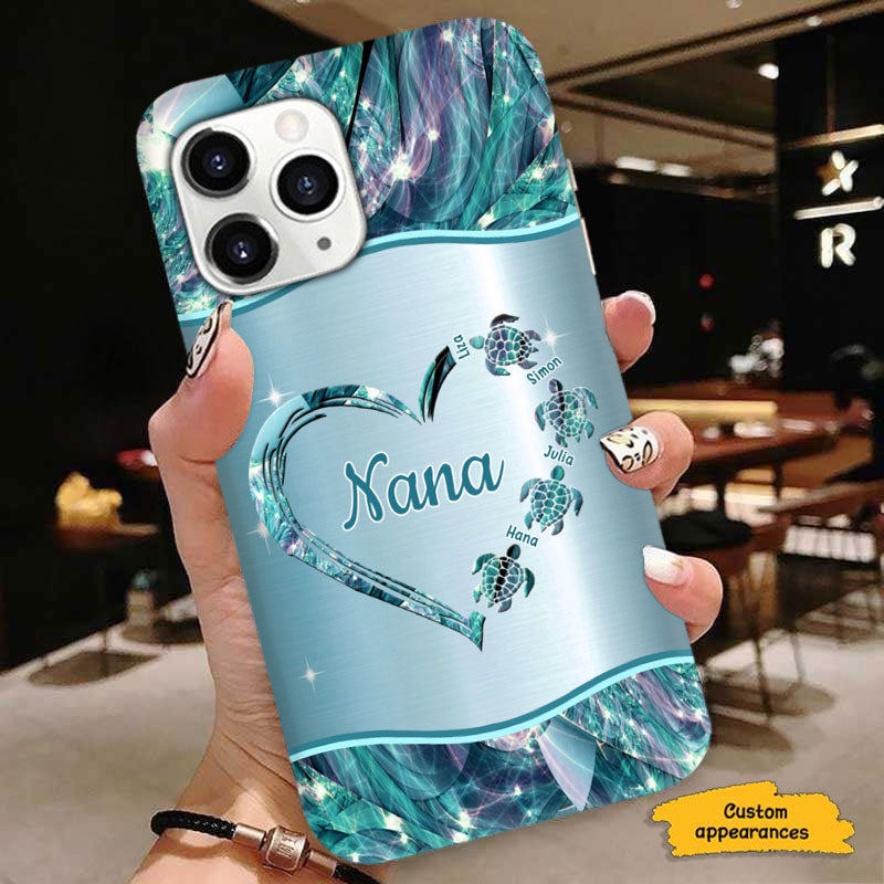Turtle Heart Mom Grandma Nana Mimi Gigi Auntie Personalized phone case SC2212419 - Drive mockup HP11JUL23HL01