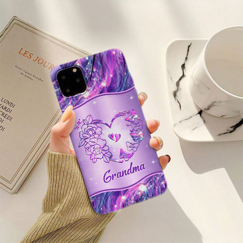 Pink Floral Heart Grandma Personalized Phone Case - Drive mockup HP29MAR24HL01