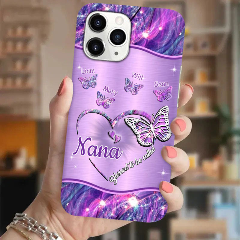 Butterflies Blessed to be called Nana Mimi Gigi Grandma Personalized Phone case