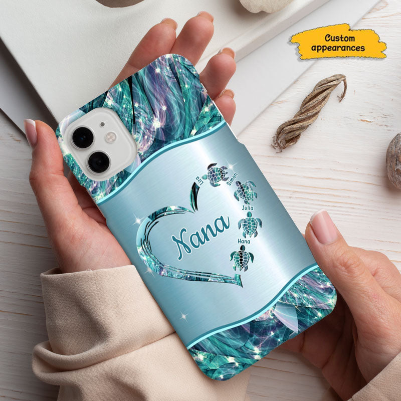 Turtle Heart Mom Grandma Nana Mimi Gigi Auntie Personalized phone case SC2212419 - Drive mockup HP11JUL23HL01