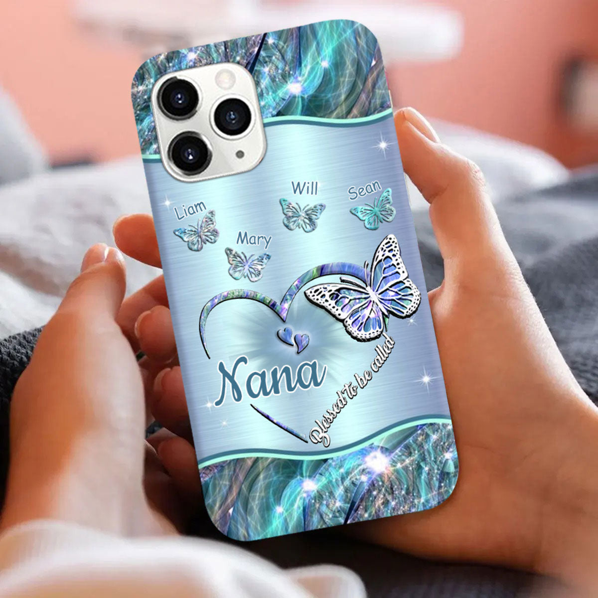 Butterflies Blessed to be called Nana Mimi Gigi Grandma Personalized Phone case
