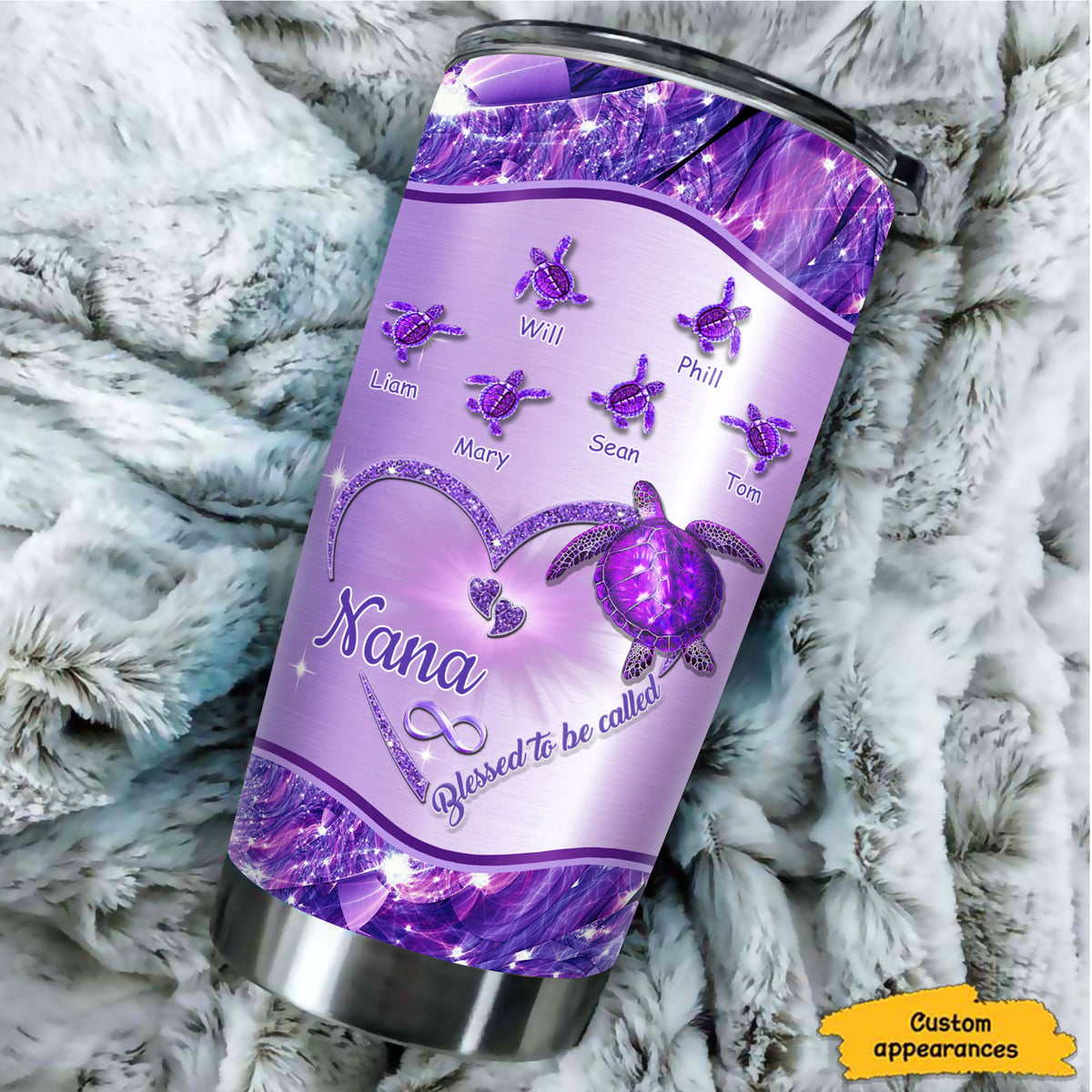 Turtle Blessed to be called Nana Mimi Gigi Grandma Personalized Tumbler - Drive mockup HP24HL27JUN02
