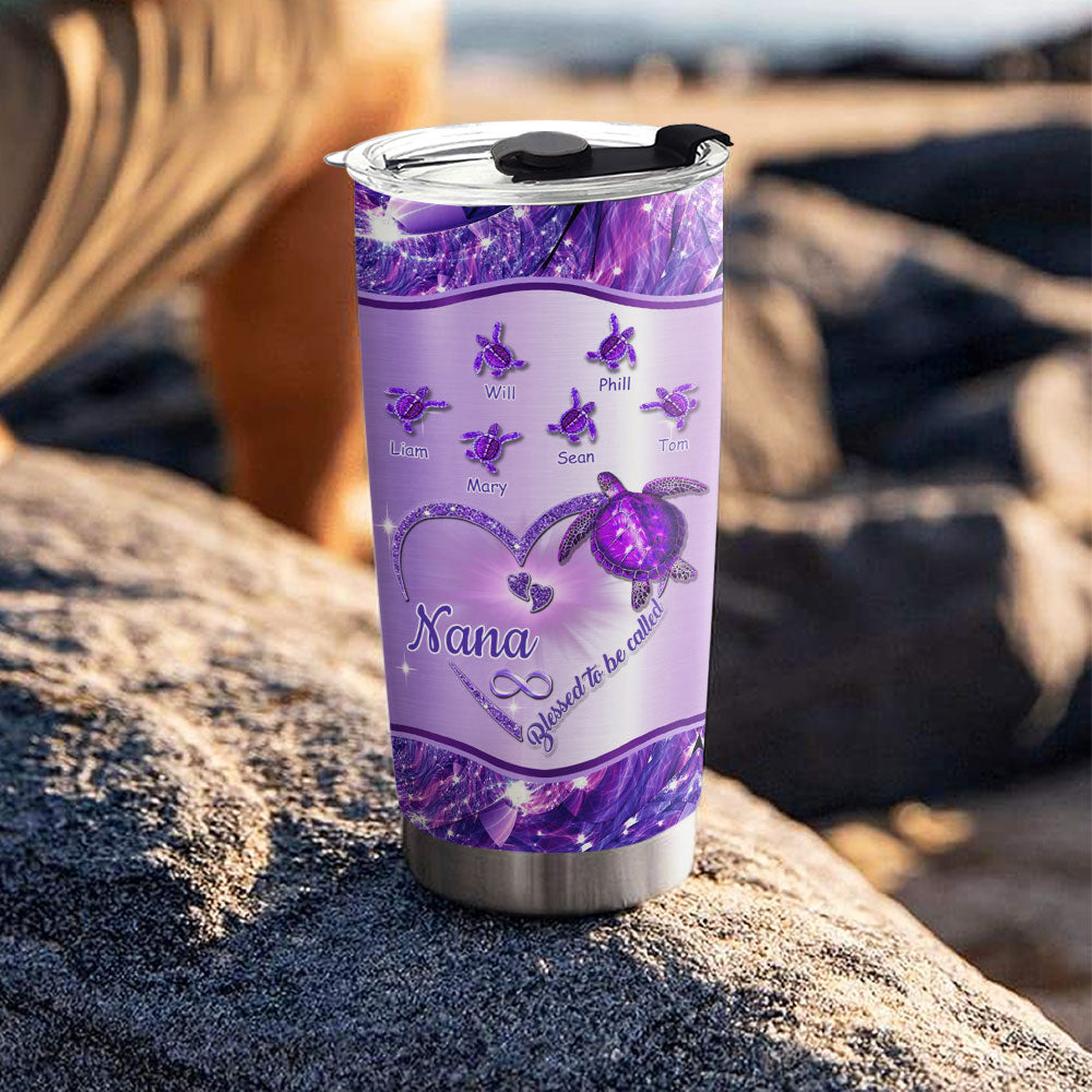 Turtle Blessed to be called Nana Mimi Gigi Grandma Personalized Tumbler - Drive mockup HP24HL27JUN02