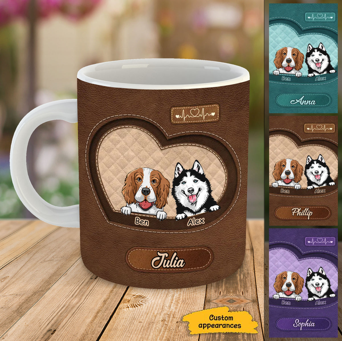 Leather Pattern Dog Mom Dog Mama Pet Lover Personalized Mug
