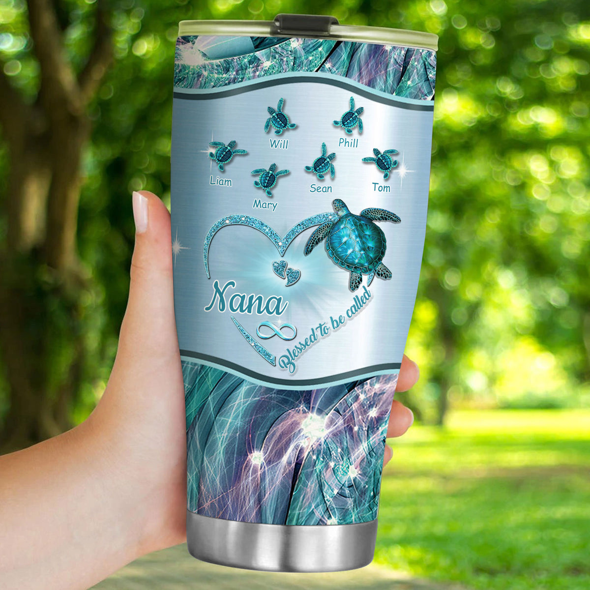 Turtle Blessed to be called Nana Mimi Gigi Grandma Personalized Tumbler - Drive mockup HP24HL27JUN02