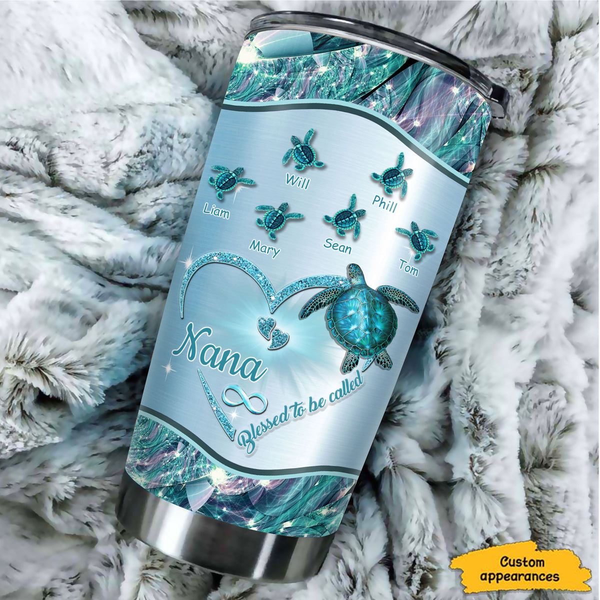 Turtle Blessed to be called Nana Mimi Gigi Grandma Personalized Tumbler - Drive mockup HP24HL27JUN02