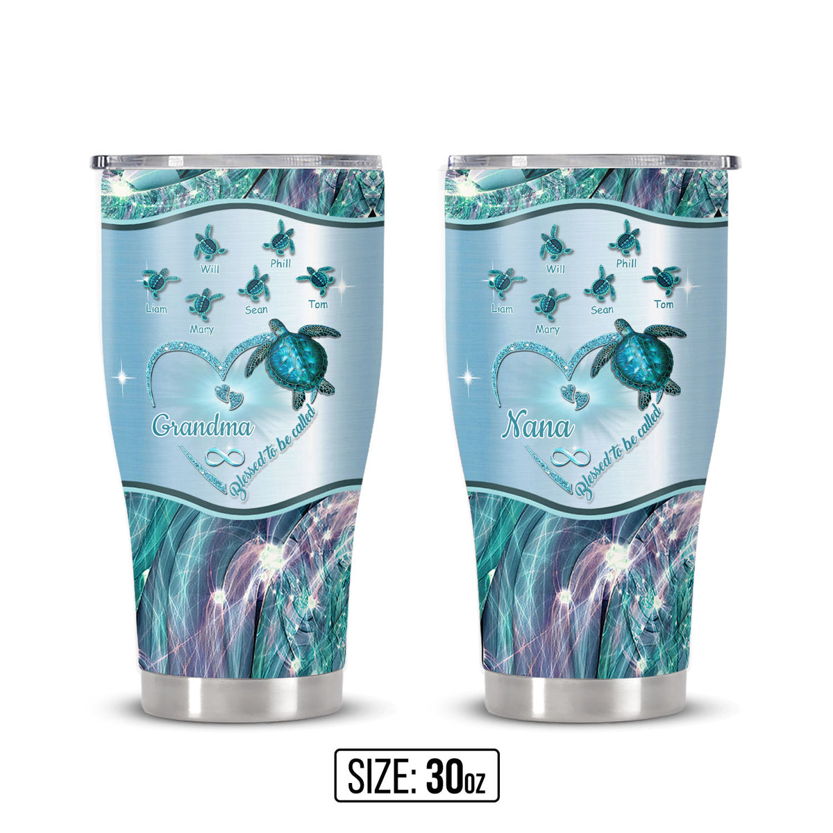 Turtle Blessed to be called Nana Mimi Gigi Grandma Personalized Tumbler - Drive mockup HP24HL27JUN02