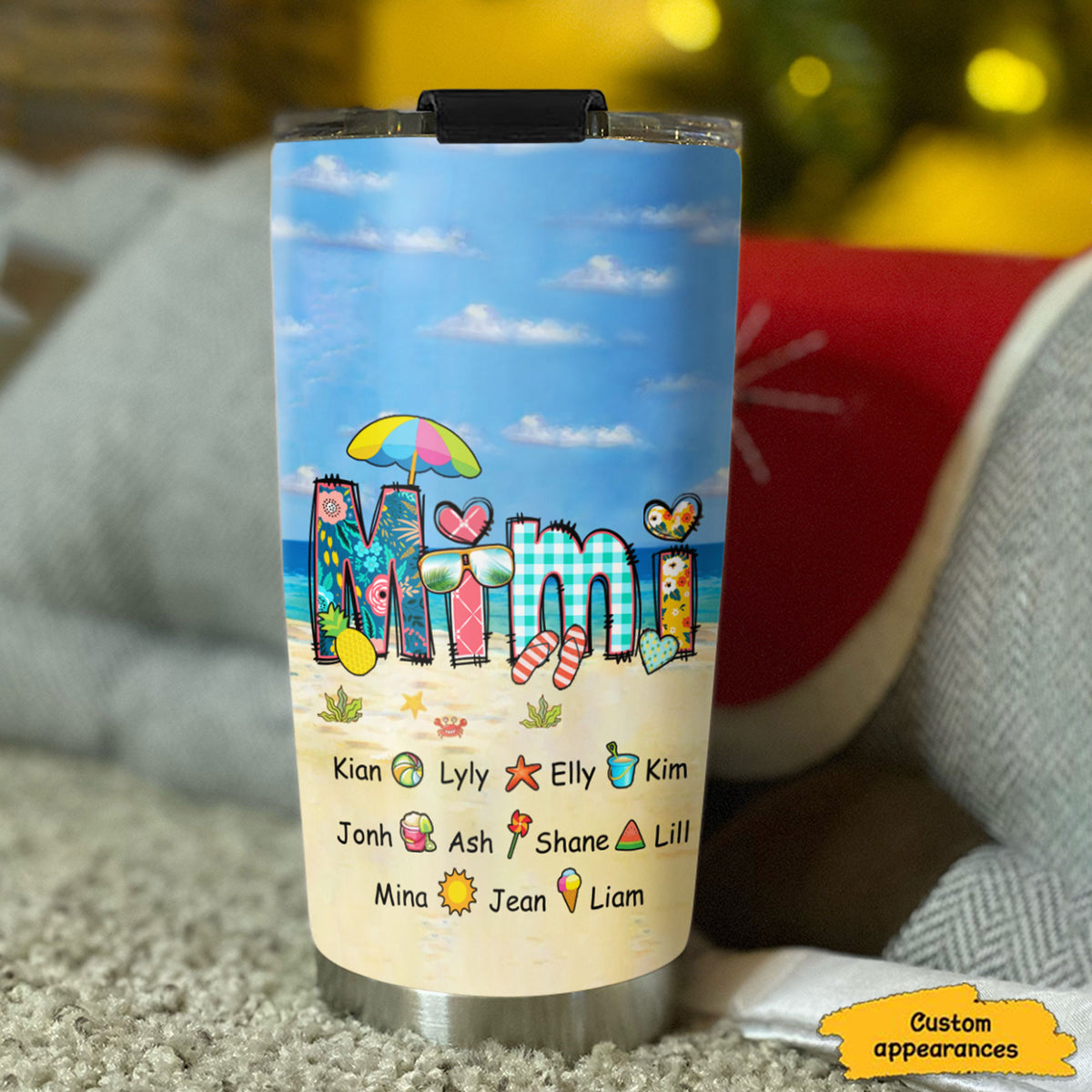 Summer Beach Grandma Nana Mimi Personalized Tumbler