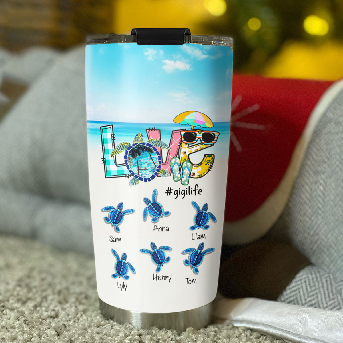 Turtle LOVE Mom Grandma Nana Mimi Gigi Auntie Personalized Tumbler