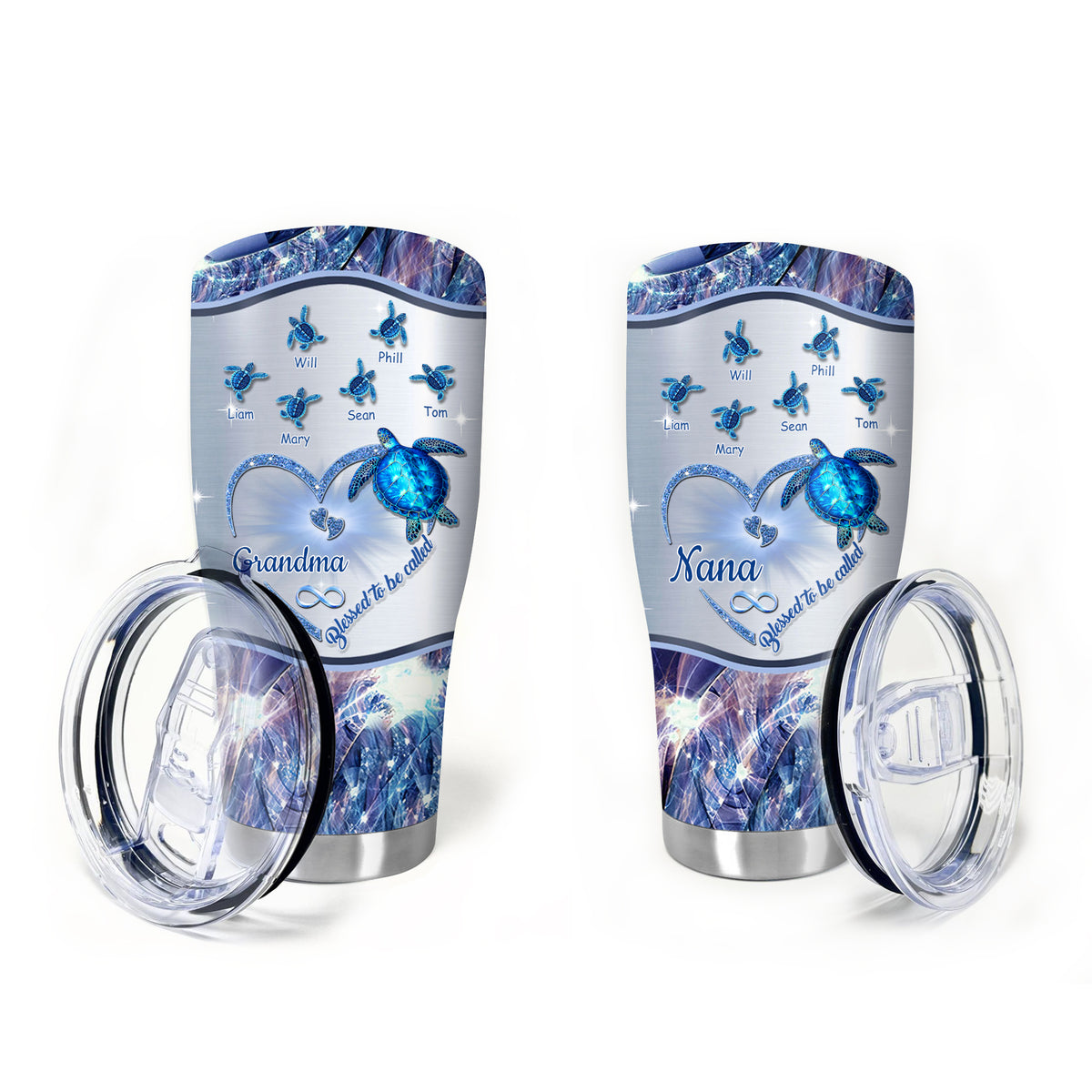 Turtle Blessed to be called Nana Mimi Gigi Grandma Personalized Tumbler - Drive mockup HP24HL27JUN02