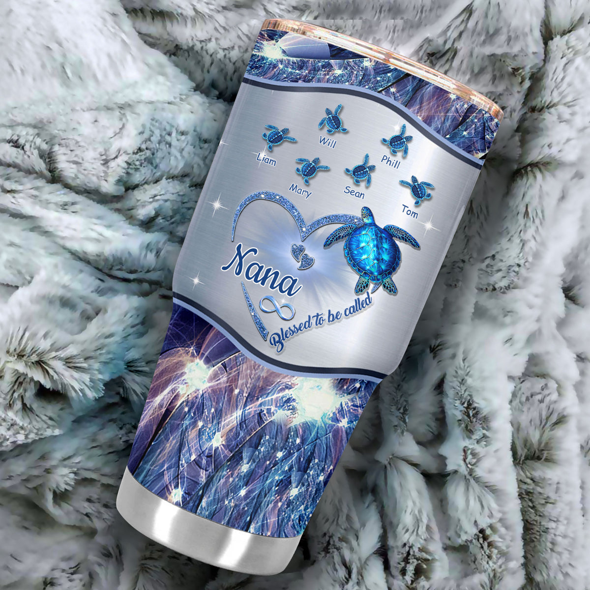 Turtle Blessed to be called Nana Mimi Gigi Grandma Personalized Tumbler - Drive mockup HP24HL27JUN02