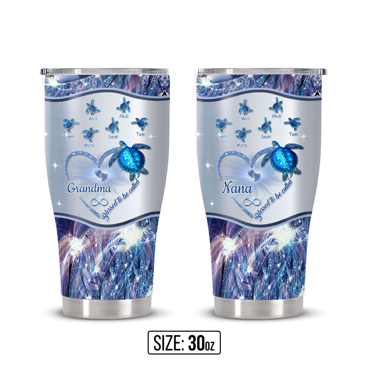 Turtle Blessed to be called Nana Mimi Gigi Grandma Personalized Tumbler - Drive mockup HP24HL27JUN02