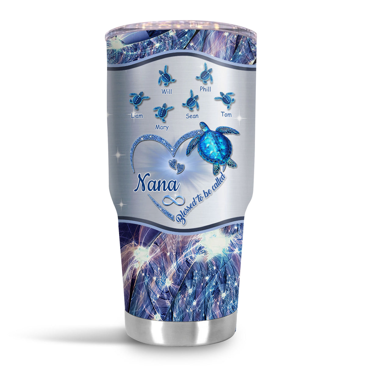 Turtle Blessed to be called Nana Mimi Gigi Grandma Personalized Tumbler - Drive mockup HP24HL27JUN02