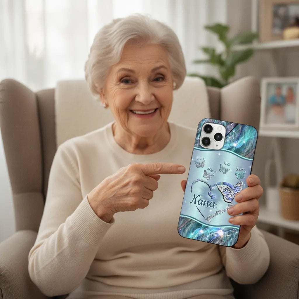 Butterflies Blessed to be called Nana Mimi Gigi Grandma Personalized Phone case