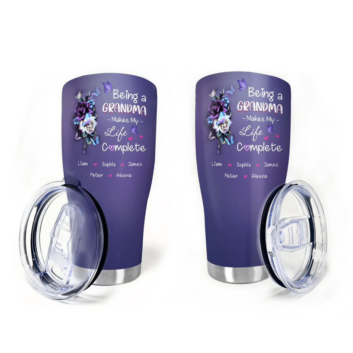 Being a Grandma Make My Life Complete personalized tumbler 30oz - 3