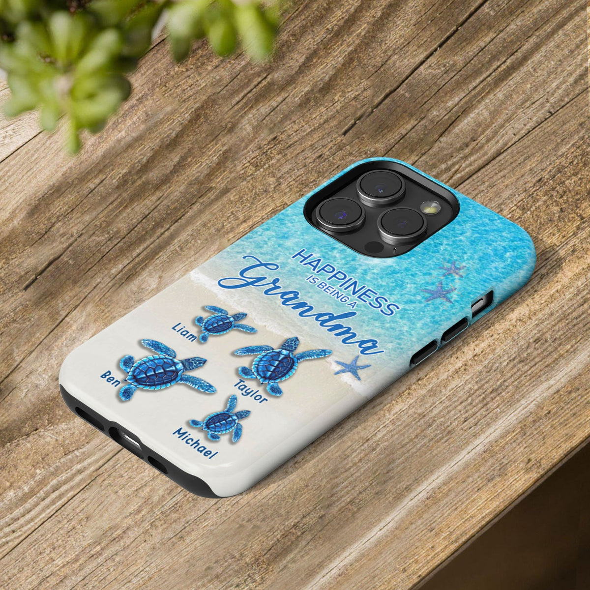 Turtle Happiness is Being Grandma Mommy Auntie Personalized Tough case