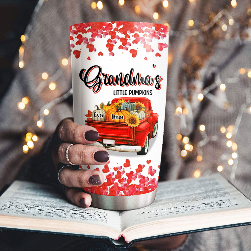 Little Pumpkins Truck Grandma Nickname Kids Names Personalized Tumbler 4 Colors 20oz