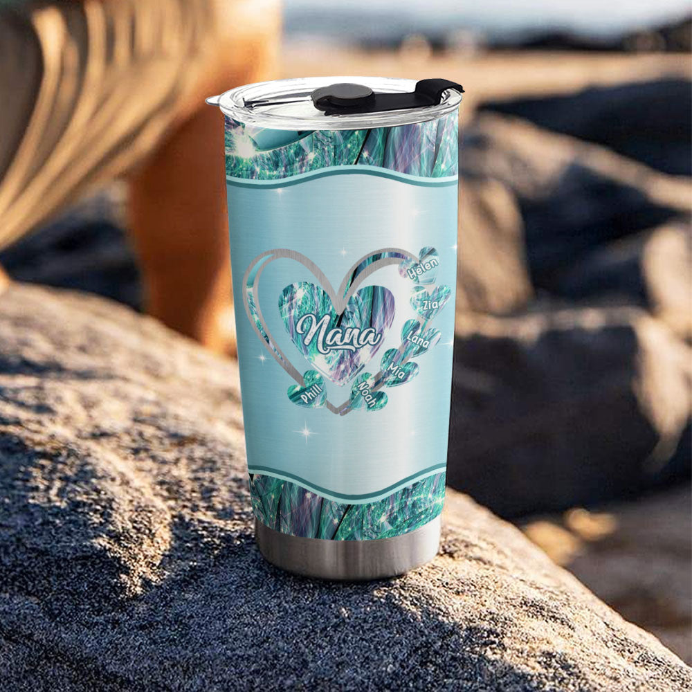 Heart Of Hearts Grandma Nickname Kids Names Personalized Tumbler 4 Colors 20oz