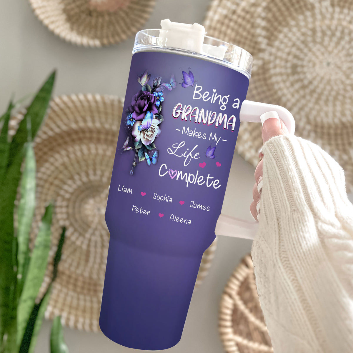 Being a Grandma Make My Life Complete personalized tumbler 40oz - 5