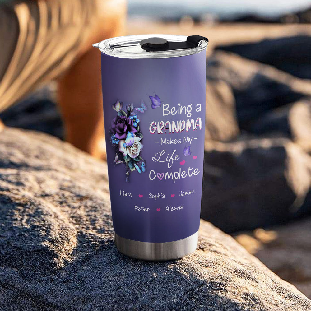 Being a Grandma Make My Life Complete personalized tumbler 20oz - 7