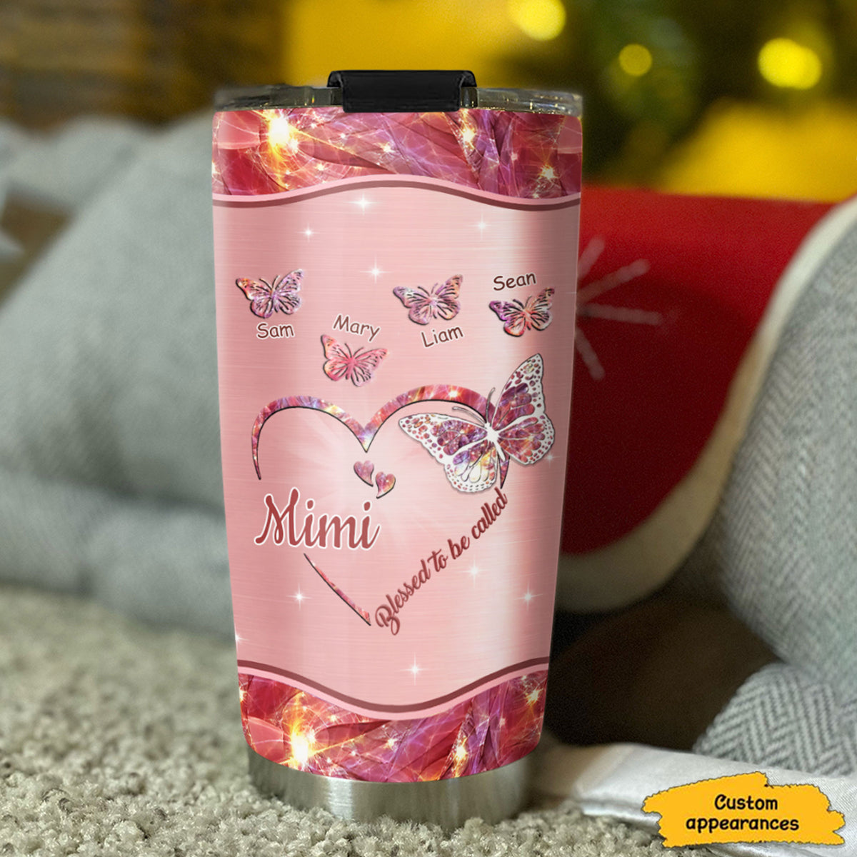 Heart Butterfly Blessed To Be Called Nickname Kids Names Personalized Tumbler 10 Styles 20oz