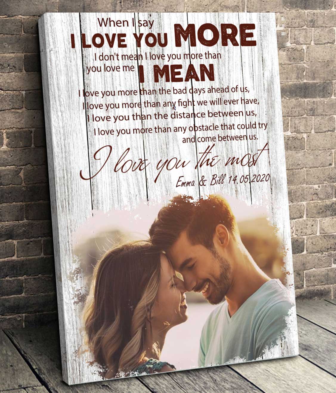 I Love You The Most Couple wall art canvas