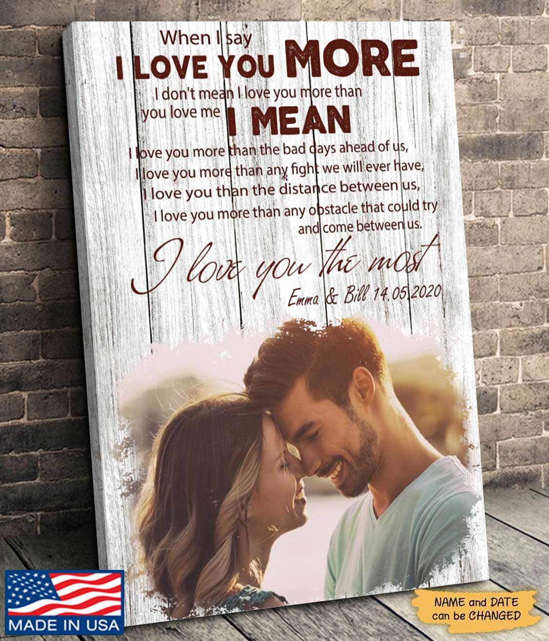 I Love You The Most Couple wall art canvas