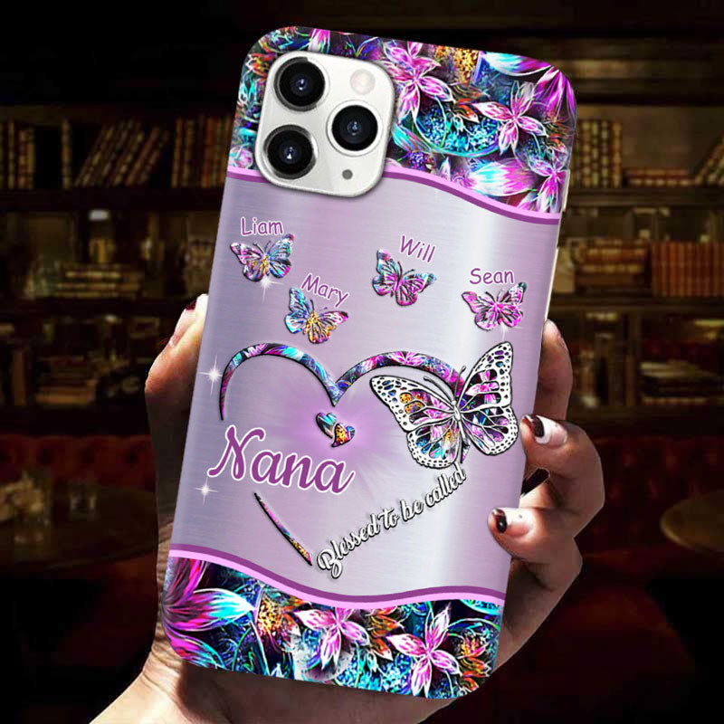 Butterflies Blessed to be called Nana Mimi Gigi Grandma Personalized Phone case