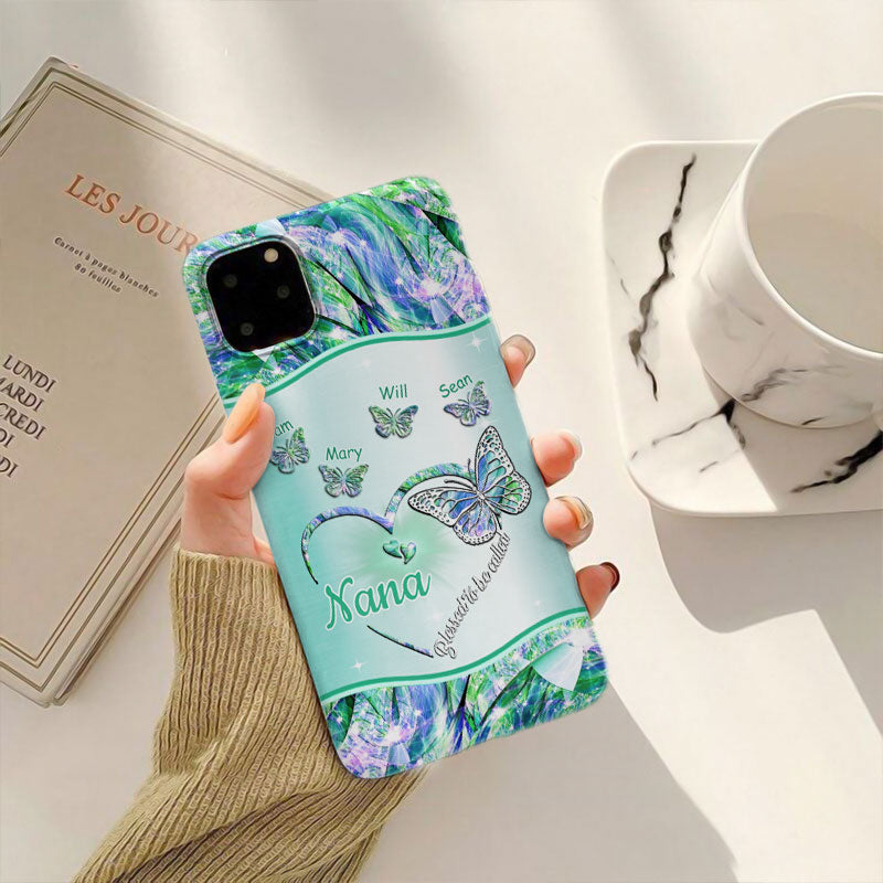 Butterflies Blessed to be called Nana Mimi Gigi Grandma Personalized Phone case