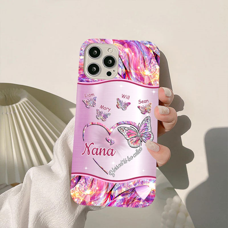 Butterflies Blessed to be called Nana Mimi Gigi Grandma Personalized Phone case