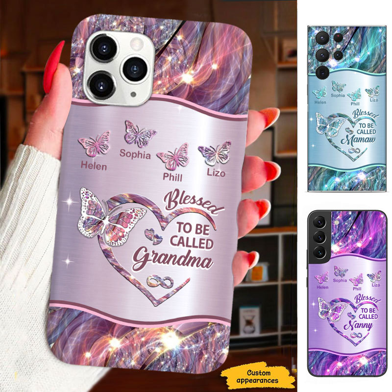 Butterfly Blessed To be called Grandma Nana Mimi Mommy Personalized Phone Case SC2612235