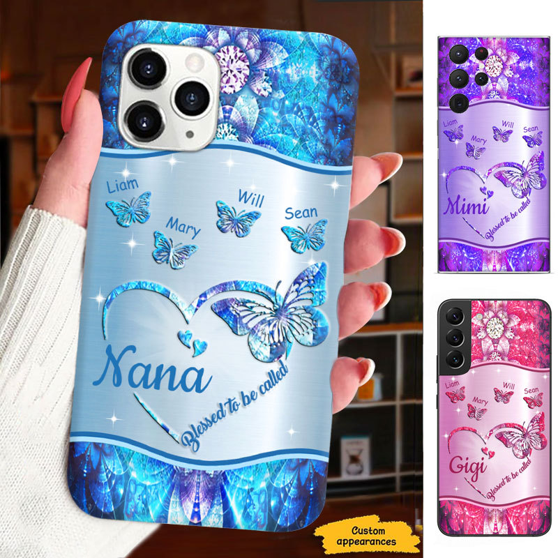 Butterfly Blessed to be called Grandma Mimi Nana Mommy Auntie Personalized Phone Case SC81243