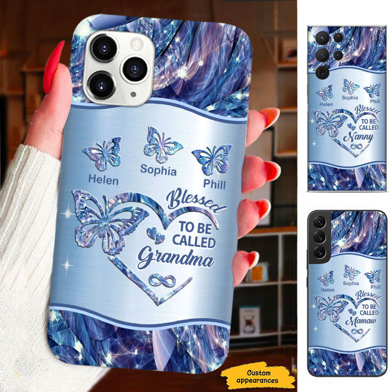 Butterfly Blessed to be called Grandma Mommy Auntie Personalized Phone Case SC2812238