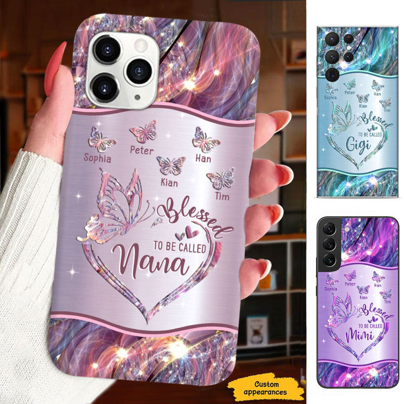 Butterfly Blessed To Be Called Grandma Nana Mimi Gigi Personalized Phone Case SC15124123
