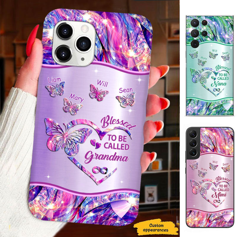 Butterfly Blessed to be called Mom Grandma Nana Mimi Gigi Auntie Personalized phone case SC2212441