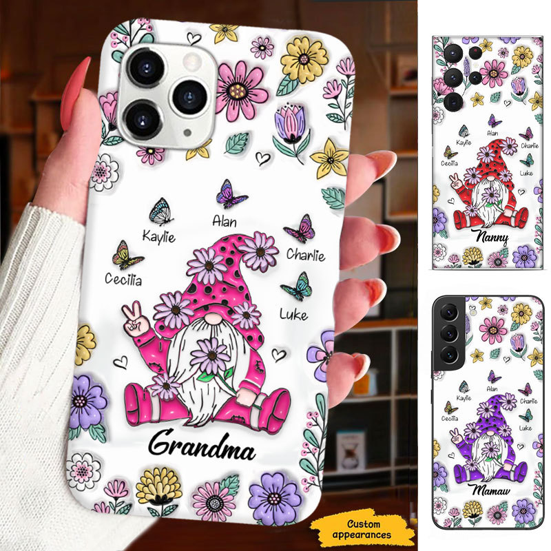 Butterfly Gnome Grandma Nana Mimi Mom Auntie Personalized Phone Case SC24102616
