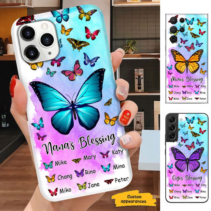 Butterfly Grandma Mommy Auntie Blessings Personalized Phone case SC27122311