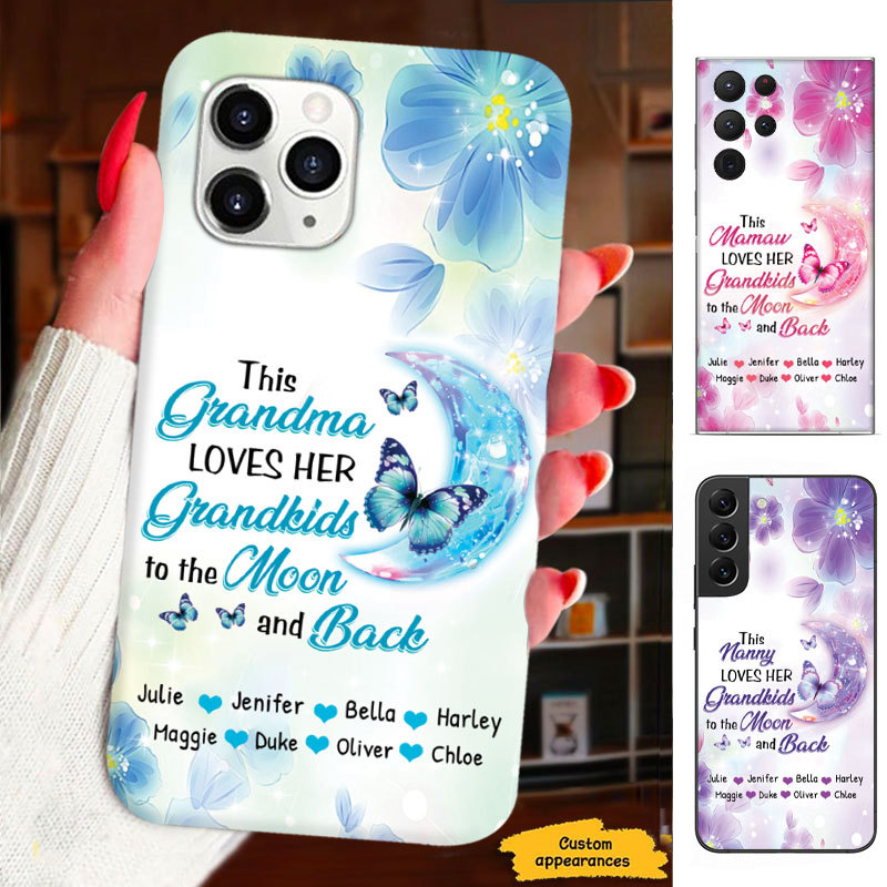 Butterfly This Grandma Love Her Grandkids To The Moon and Back Mom Grandma Nana Mimi Gigi Personalized Phone Case SC1612414