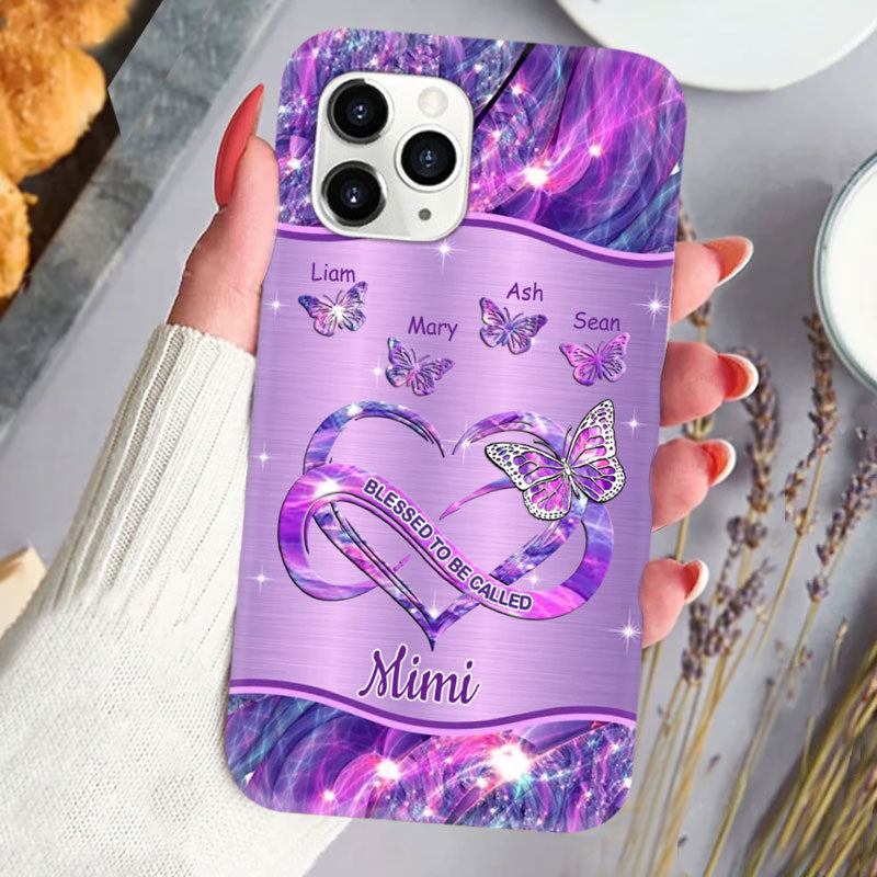 Butterfly Blessed To be called Grandma Nana Mimi Mommy Personalized Phone Case