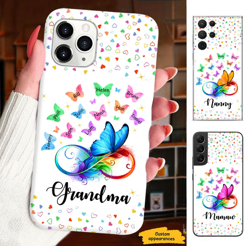 Colorful Butterfly Grandma Nana Mimi Gigi Personalized Phone Case SC1512432