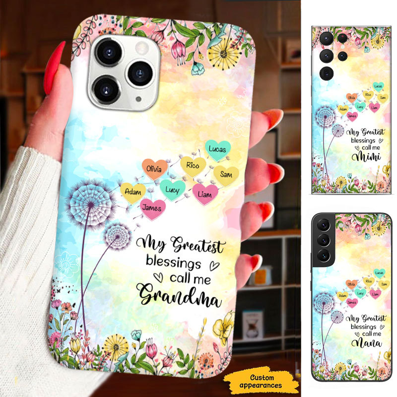 Dandelion My Greatest Blessings Called me Mom Grandma Nana Mimi Gigi Personalized Phone Case SC1612424
