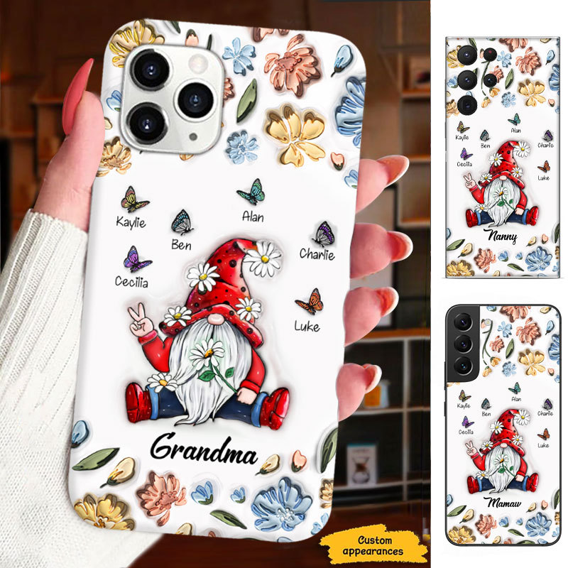 Gnome Butterfly Grandma Nana Mimi Mom Auntie Personalized Phone Case SC2410172