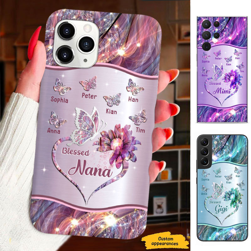 Heart Butterfly Blessed Grandma Nana Mommy Auntie Personalized Phone Case SC2912239
