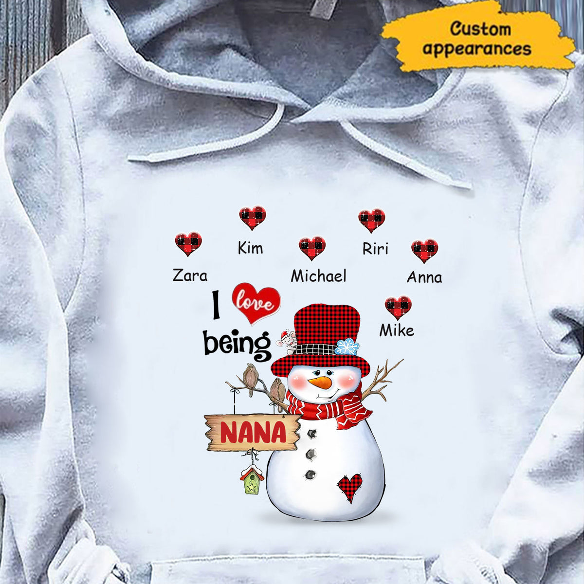 Snowman I Love Being Grandma Nana Mimi MOM Personalized Shirt